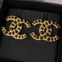 Chanel Black Resin Stones CC Stud Earrings AB1804 2019 Collection CE02808