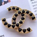 Chanel Black Triangle Resin Stones CC Brooch AB1804 2019 CE02196
