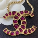 Chanel Burberrygundy Resin Stones CC Pendant Necklace AB1804 2019 Collection CE01696