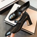 Chanel Calfskin Mid-Heel Mary Janes Ballerinas Pump Black 2019 Collection CE02925