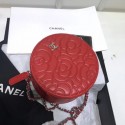 Chanel Camellia Round Evening Bag Red 2019 CE02495