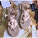 Chanel Camellia Thong Sandals Nude 2019 CE03253