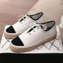 Chanel Canvas Lace-Ups Espadrille Sneakers G36140 White 2020 Collection CE03806
