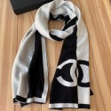Chanel CC Logo Cashmere Scarf 50x200cm Black/White 2019 Scarf CE02476