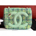 Chanel CC Logo Coco Flap Bag AS0321 Tweed Light Green 2019 CE02391
