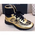 Chanel CC Logo High-top Sneakers G35060 Gold/Black 2019 CE03129