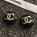 Chanel CC Round Stud Clip-on Earrings Black 2019 Collection CE04040