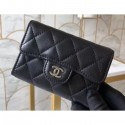 Chanel Classic Small Card Holder AP0214 Lambskin Black/Silver CE01858