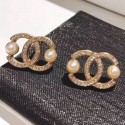 Chanel Crystal CC Pearl CC Stud Earrings 02 2019 Collection CE02988