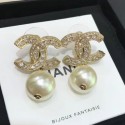 Chanel Crystal CC pearl Short Earrings 01 2020 Collection CE01465