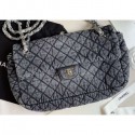 Chanel Denim Large Classic Flap Bag Gray 2020 CE03905