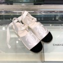 Chanel Fabric and Leather Slingback Lace-up Espadrilles Silver/Black 2019 Collection CE01123