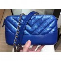 Chanel Glittered Aged Calfskin Gabrielle Clutch With Chain Bag A94505 Chevron Blue 2019 CE01319