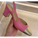 Chanel Heel 6.5cm Slingbacks G31318 Dark Pink/Gold 2020 CE01426