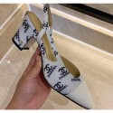 Chanel Heel 6.5cm Slingbacks G31318 Logo White 2020 CE01374