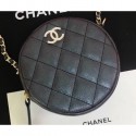 Chanel Iridescent Pearl Caviar Classic Round Clutch with Chain Bag AP0366 Black 2019 CE00936