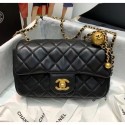 Chanel Lambskin & Gold-Tone Metal Flap Bag AS1787 Black 2020 Collection CE02465