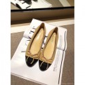 Chanel Lambskin Classic Bow Ballerinas Flats Apricot/Black CE03574
