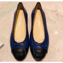 Chanel Lambskin Classic Bow Ballerinas Flats Blue/Black CE01401