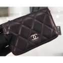 Chanel Lambskin Classic Zipped Card Holder A69271 Black/Silver CE00904