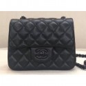 Chanel Lambskin Mini Classic Flap Bag A1115 So Black CE01345