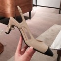 Chanel Lambskin Pearl Heel Slingbacks Pumps G34597 Beige 2020 Collection CE04057