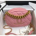 Chanel Lambskin Studs Camera Case Clutch Bag With Chain AS1511 Pink 2020 Collection CE00855