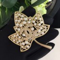 Chanel Leaf Brooch AB0195 Gold/Pearly White/Gray 2018 CE01660