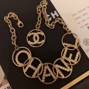 Chanel Lettering Square Crystal Necklace AB0556 Gold/Crystal White 2019 Collection CE02914