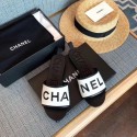 Chanel logo slippers in lambskin white 2019 CE04146