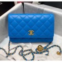 Chanel Metal Wallet on Chain WOC Bag AP1450 Blue 2020 Collection CE04183