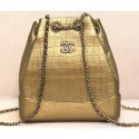 Chanel Metallic Crocodile Embossed Gabrielle Small Backpack Bag A94485 Gold 2019 CE00963