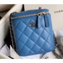 Chanel Mini Vanity with Classic Chain Bag AP1466 Caviar Leather Blue 2020 CE01260