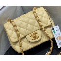 Chanel Original Quality Mini Classic Flap Bag 1115 in Caviar Leather Yellow with Gold Hardware CE00609