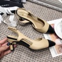 Chanel Pearl Heel Slingback Pumps G34597 Beige 2019 Collection CE04220