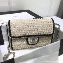chanel pearl knitwear classic flap bag white CE01146