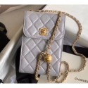 Chanel Pearl on Chain Phone Holder with Chain Bag AP1448 Gray 2020 CE00520