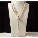 Chanel Pearl Y Necklace White/Silver/Gold 2019 Collection CE04236