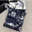 Chanel Printed Cotton Shopping Tote Bag with Chains AS1383 2020 CE03514