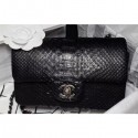 Chanel Python Classic Flap Small Bag A1116 Black/Silver CE04094