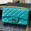 Chanel Quilted Aged Calfskin Small 2.55 Flap Bag A37586 Green 2019 Collection CE01408