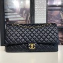 Chanel Quilted Calfskin Maxi Classic Flap Boarding Bag A91169 Black/Gold 2020 Collection CE03678