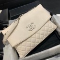 Chanel Quilted Calfskin Triple Flap Bag A8095# White 2020 Collection CE02797