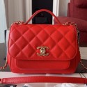 Chanel Quilted Grained Calfskin Mini Messenger Flap Top Handle Bag A93067 Red 2019 Collection CE03011