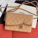 Chanel Quilted Lambskin Tassel Wallet on Chain WOC AP0278 Nude 2019 Collection CE01538