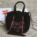 Chanel Quilted Shearling Sheepskin Medium Shopping Bag AS0981 Black 2019 Collection CE04116