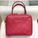 Chanel Quilting Calfskin Mini Bowling Bag AS0351 Red 2019 CE01308