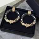 Chanel Resin Carve Metal Hoop Earrings 2019 Collection CE00918