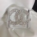 Chanel Resin Crystal CC Cuff Bracelet Silver 2019 Collection CE04109