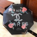 Chanel Rose Bloom Print Umbrella Black 2020 Collection CE01234